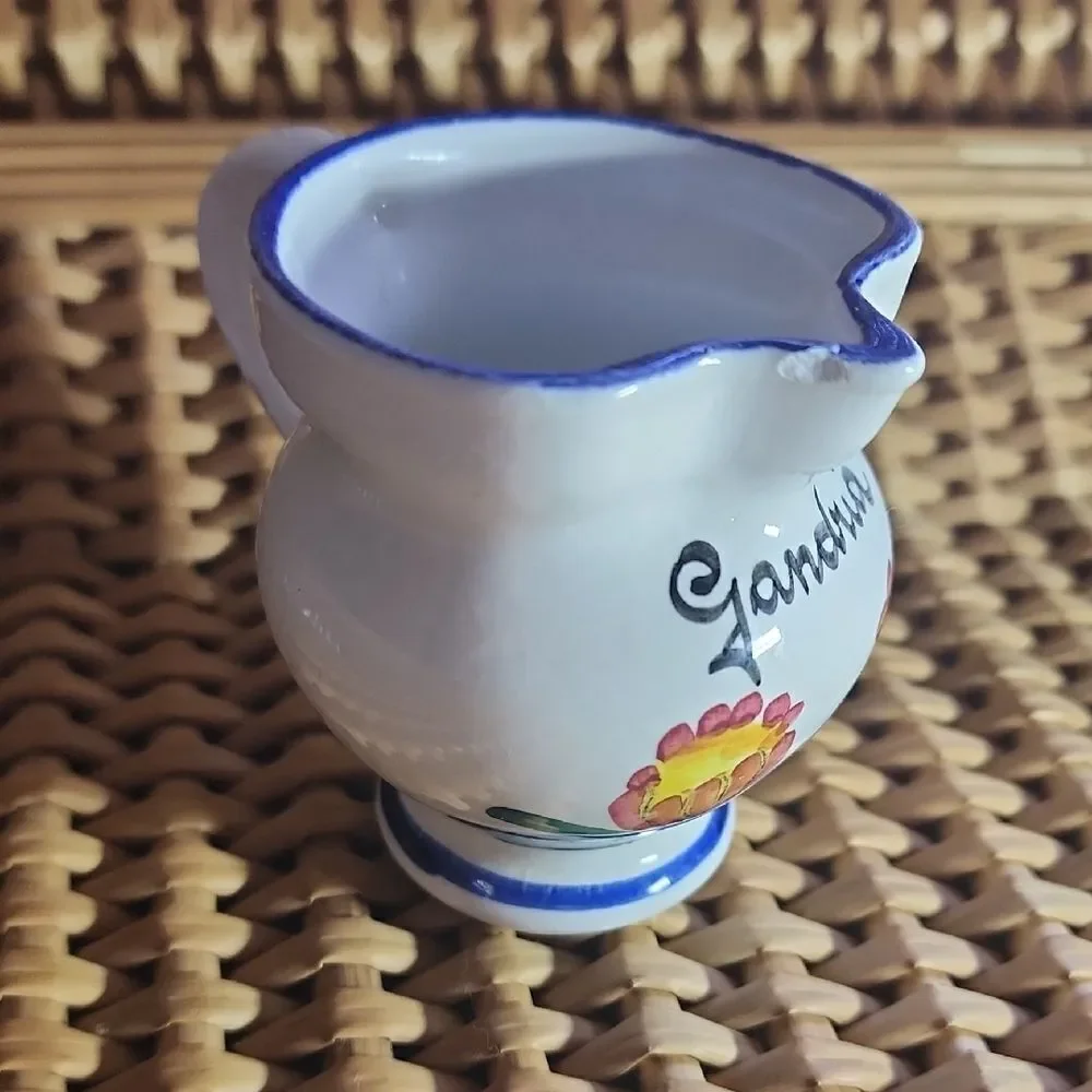 Vintage Handpainter Small Pitcher/Creamer Souvenir Gandria Switzerland